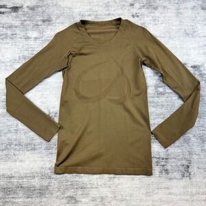 Crazy Yoga Women's Long Sleeve Olive Green Heart Graphic Thumbhole Top